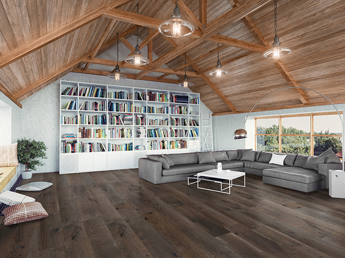 living room bookshelves hardwood floor