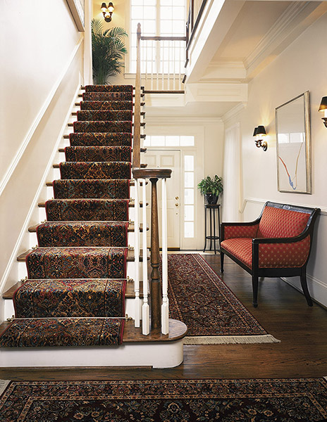 Colorful area rugs take the floor when decorating a room