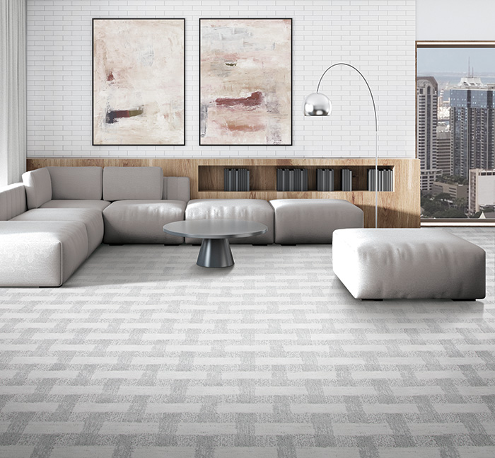 Coles Fine Flooring | White brick living room Karastan Kashmere Nylon