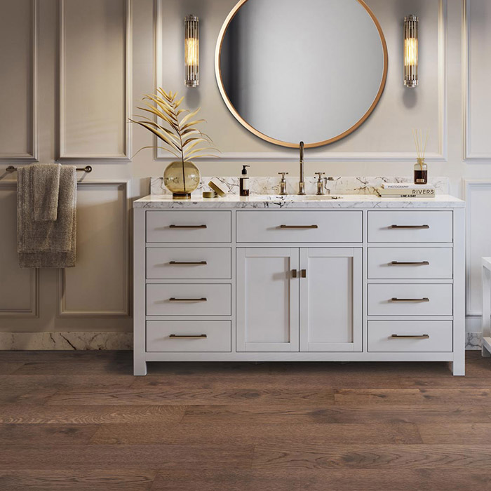 Coles Fine Flooring | Mohawk UltraWood hardwood bathroom