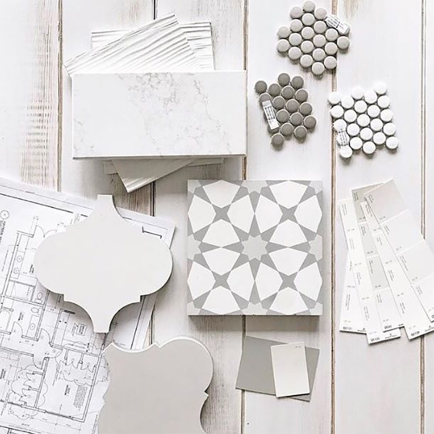 Coles Fine Flooring | Tile flatlay grey and white