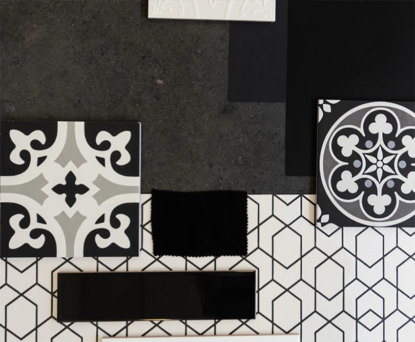 Coles Fine Flooring | Tile flatlay black and white