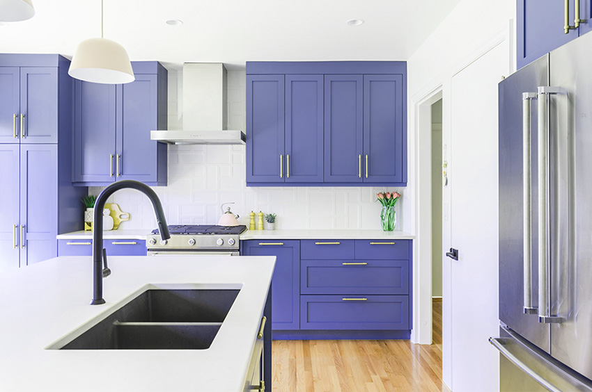 Coles Fine Flooring | periwinkle kitchen cabinets