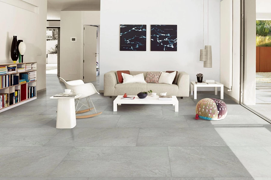 Legions Quartz White Tile Livingroom
